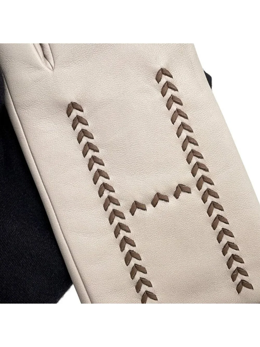Hermes Glove Stitch Lambskin 7.5 Gloves Initials Included